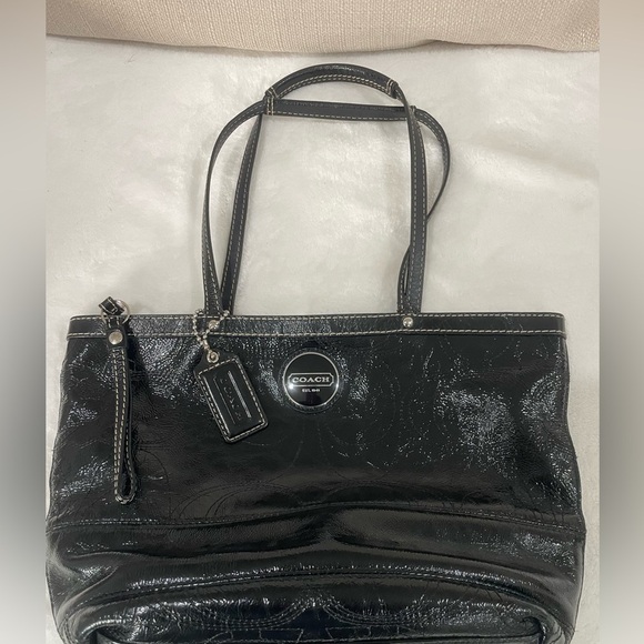 Coach Shimmering Black Women's Tote Bag - Picture 10 of 11